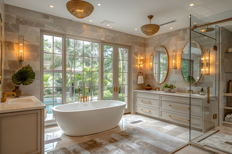 Luxury bathtub and vanity